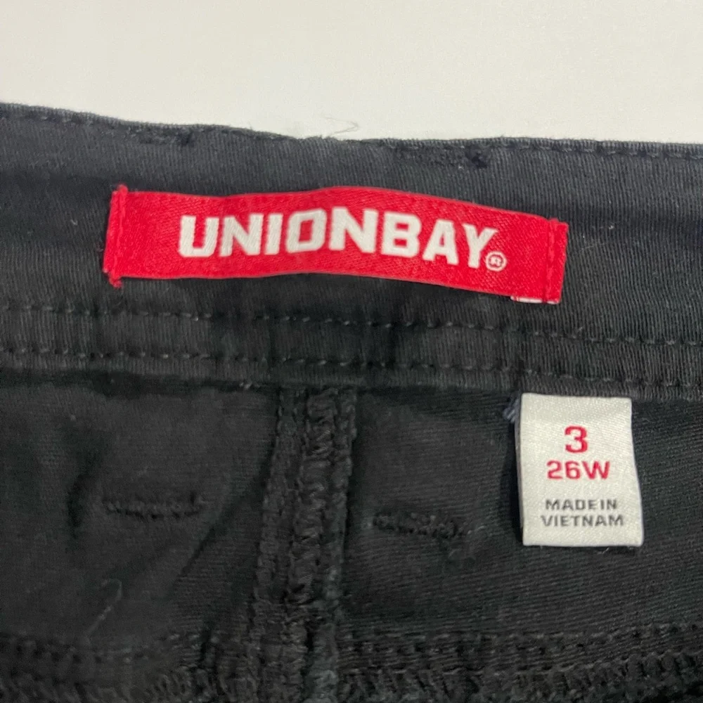 UnionBay Cargo Pants Womens Juniors Size 3 Blaire Black Tapered Leg Zip Pockets - Picture 9 of 16